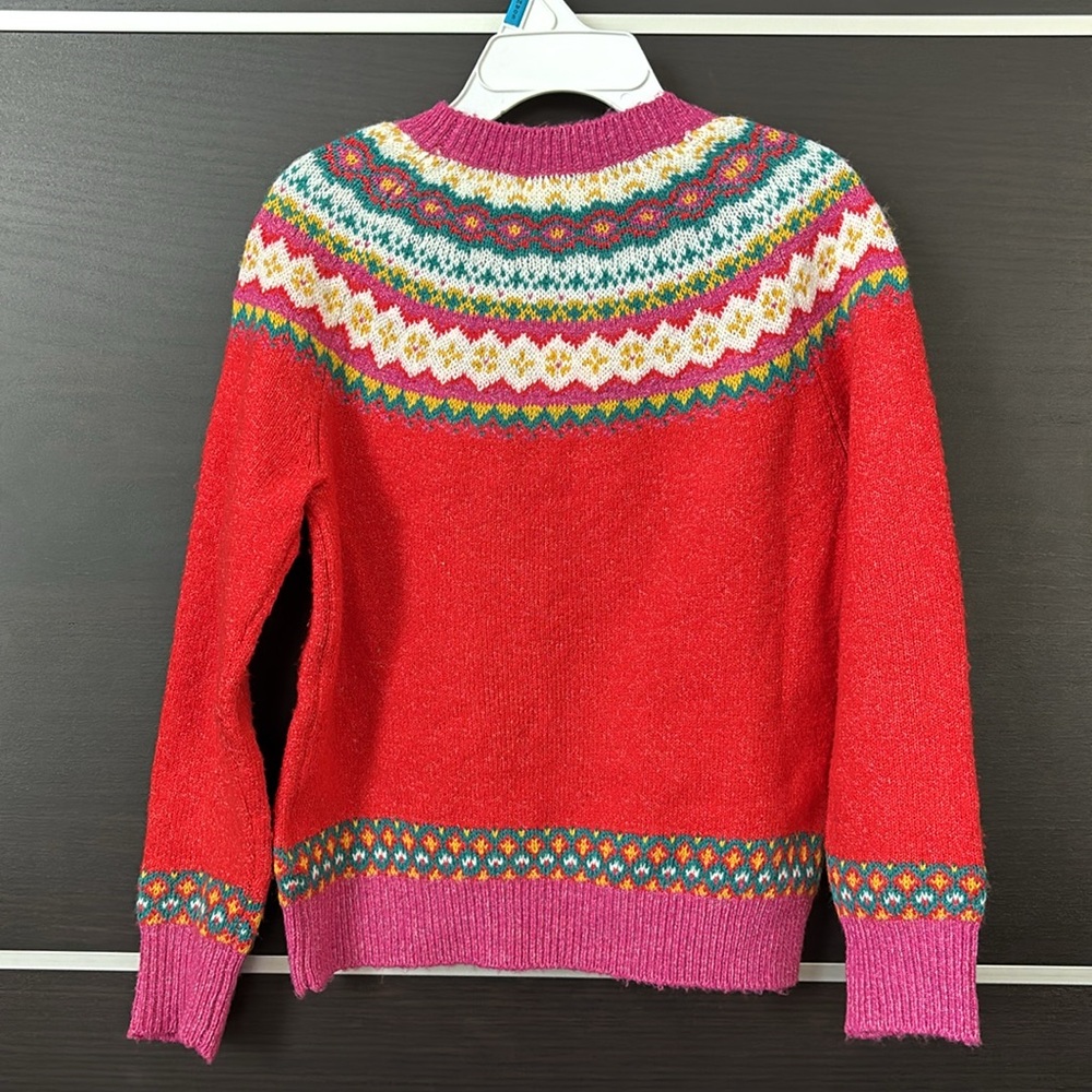 Epic Threads Red and Pink FairIsle Crew Neck Sweater - Picture 9 of 11